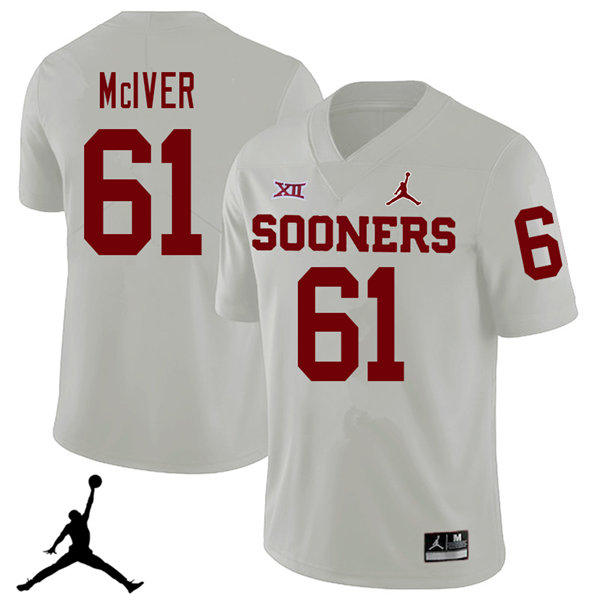 Oklahoma Sooners #61 Ian McIver 2018 College Football Jerseys Sale-White
